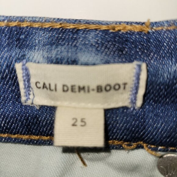 Madewell Cali Demi Boot Cut Jeans Chewed Hem Edition Medium Wash Women's Size 25 - Picture 10 of 13